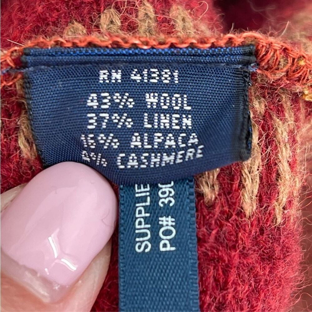 Vintage Ralph Lauren Poncho Sweater Wool‎ Linen Alpaca Cashmere Women XS/S - Picture 5 of 6